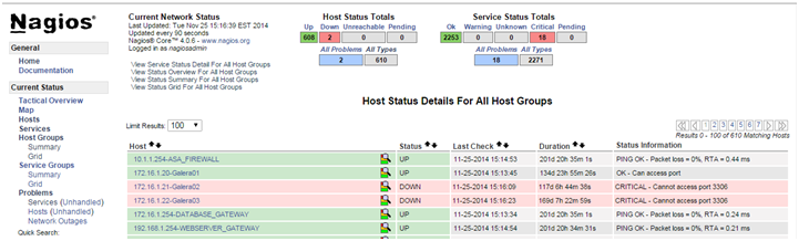 Nagios XI screenshot