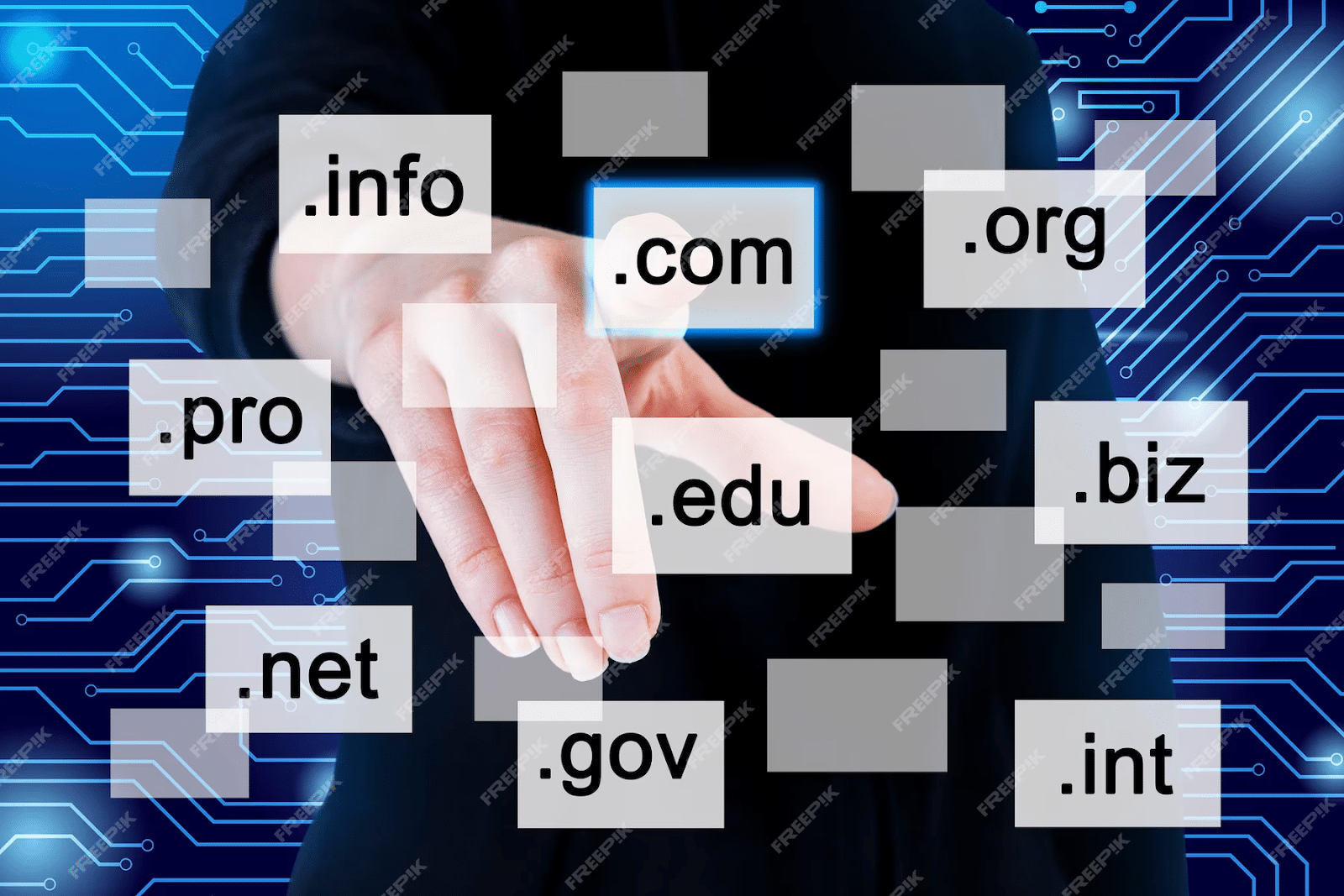 Popular domain extensions.