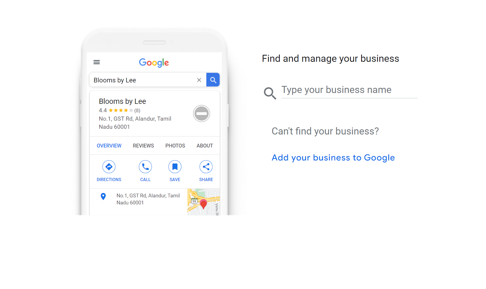 Google My Business homepage